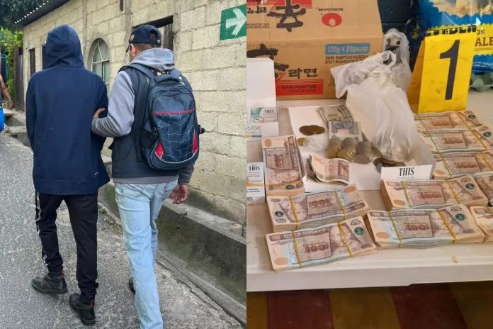 5 capturados y Q80 mil en efectivo localizados en allanamientos en Villa Nueva Sospechoso capturado y dinero en efectivo localizado en allanamientos en Villa Nueva. Foto La Hora: MP