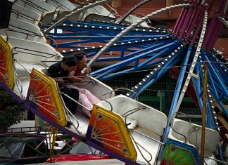 Una de las atracciones de la feria son los juegos mecánicos, donde grandes y pequeños disfrutan momentos de adrenalina. Foto La Hora. Daniel Ramírez.
