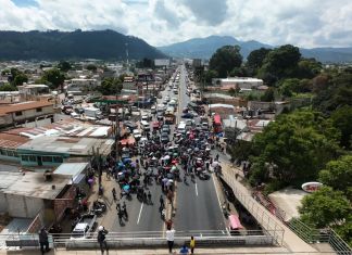El Sindicato de Trabajadores de la Educación de Guatemala (STEG) tuvo un menor apoyo durante el bloqueo de este viernes. Foto La Hora: Cortesía