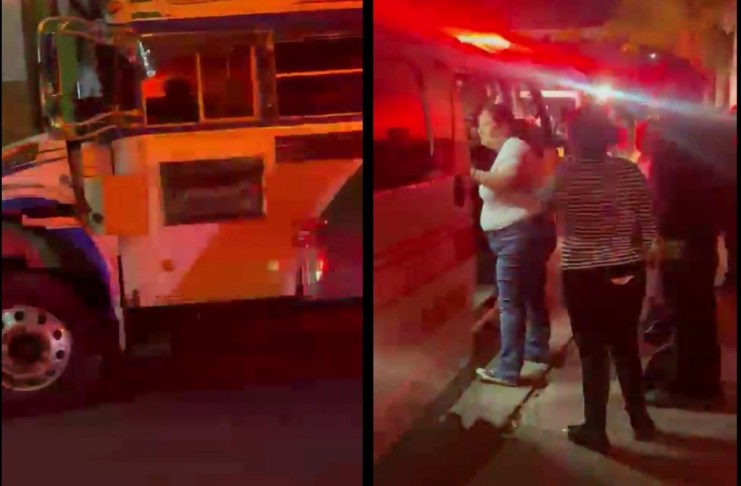 Un autobús de transporte colectivo se empotró contra una pared en la aldea Las Anonas, en el municipio de San José Pinula, Foto La Hora: Captura de Pantalla. Bomberos Voluntarios.