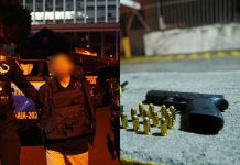 Alias “Disco” es capturado tras ser sorprendido portando un arma de fuego y un chaleco antibalas en la zona 3. Foto La Hora: PNC