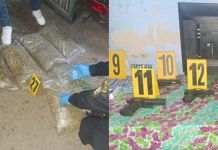 Ilícitos localizados en el allanamiento en San Marcos. Foto La Hora: PNC