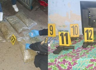 Ilícitos localizados en el allanamiento en San Marcos. Foto La Hora: PNC