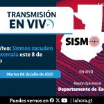 En Vivo: Sismos sacuden Guatemala este 8 de julio