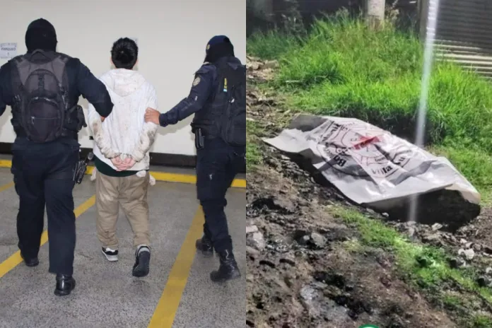 Barcenas ataque armado B-18 PNC captura a un hombre y remite a un menor, presuntos integrantes del Barrio 18, tras un ataque armado en Barcenas.