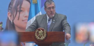 Presidente Bernardo Arévalo en conferencia de prensa este lunes 28 de julio.