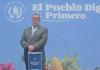 El presidente Bernardo Arévalo, durante la presentación de la Ley Antilavado de Dinero.