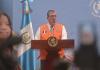 El presidente Bernardo Arévalo durante la rueda de prensa este 14 de julio. Foto: La Hora / Fabricio Alonzo.