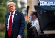 EE. UU. : Wall Street abre en rojo tras el anuncio de Trump de aranceles del 30 % a la UE y México Wall Street empezó la semana en rojo después de que el presidente de EE.UU., Donald Trump, Foto La Hora: EFE.