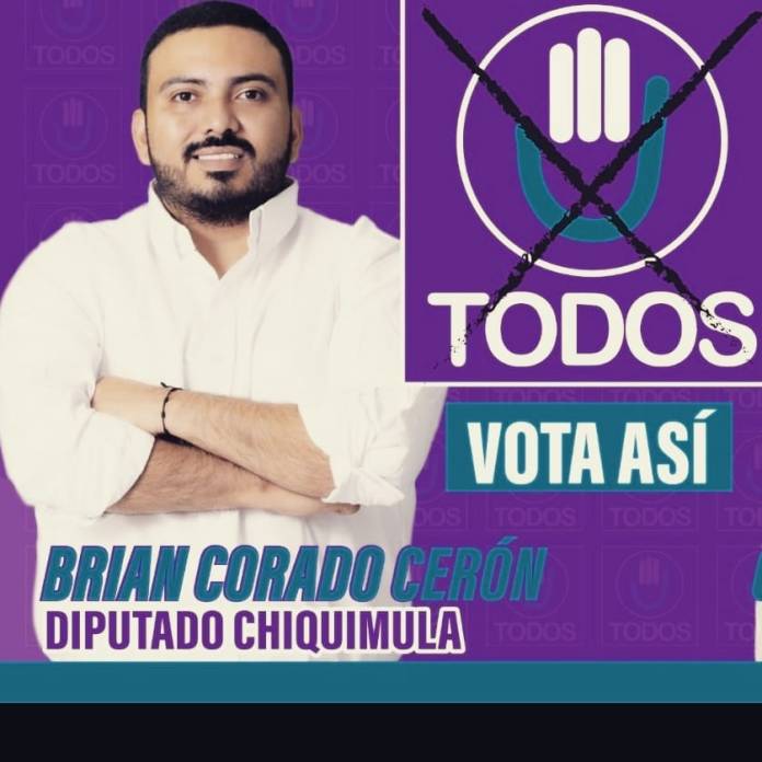 Brian Mauricio Corado Cerón fue candidato a diputado en 2023 por el partido Todos. Foto: La Hora / Página de Brian Corado Cerón.