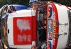 Bus extraurbano vuelca y deja dos heridos en Santa Lucía Cotzumalguapa