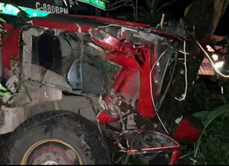 DGT asegura que unidad accidentada en Suchitepéquez está "totalmente solvente". Foto La Hora: Última Hora Patulul Such / FB.