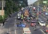 Autoridades de la Policía Municipal de Tránsito (PMT), de Villa Nueva reportan un cierre vial en la ruta CA-9 tras el fallecimiento de un motociclista