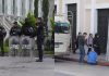 Afiliados del STEG y agentes de la PNC comienzan a reunirse en inmediaciones del Palacio Nacional, ante concentración convocada por Joviel Acevedo.