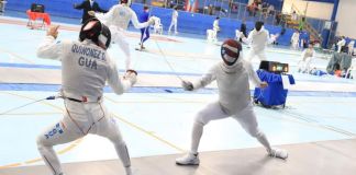 Campeonato Centroamericano y del Caribe de esgrima realizado en el Parque Erick Barrondo. Foto La Hora: MCD