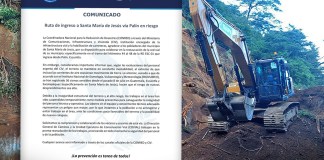 Suspenden temporalmente trabajos en ruta Palín-Santa María de Jesús por inestabilidad del terreno