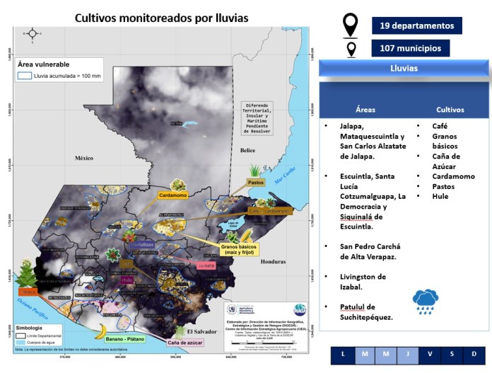 MAGA monitorea más de 100 municipios por lluvias y saturación de suelo