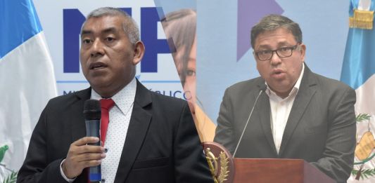 Jefe de la FECI, Rafael Currucichue, y Secretario de Segeplan, Carlos Mendoza.