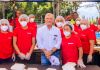 Fundación Castillo Córdova de Cervecería Centro Americana otorgando ayuda a familias afectadas en Palín, Escuintla. Foto: Cortesía de Fundación Castillo Córdova.