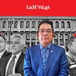 El exjuez Miguel Ángel Gálvez junto a la fiscal general María Consuelo Porras, Raúl Falla y Ricardo Méndez-Ruiz. Diseño: La Hora / Alejandro Ramírez.