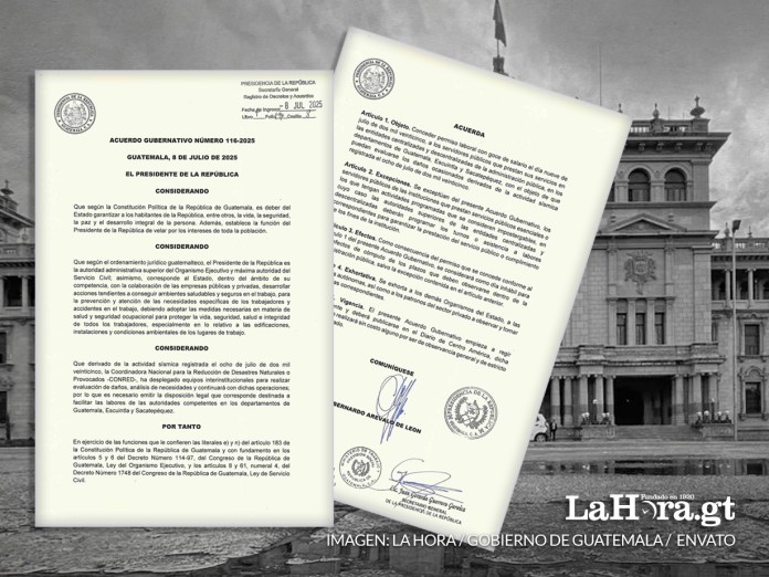 Sismos GT: Gobierno concede permiso laboral con goce de salario al sector público para este 9 de julio