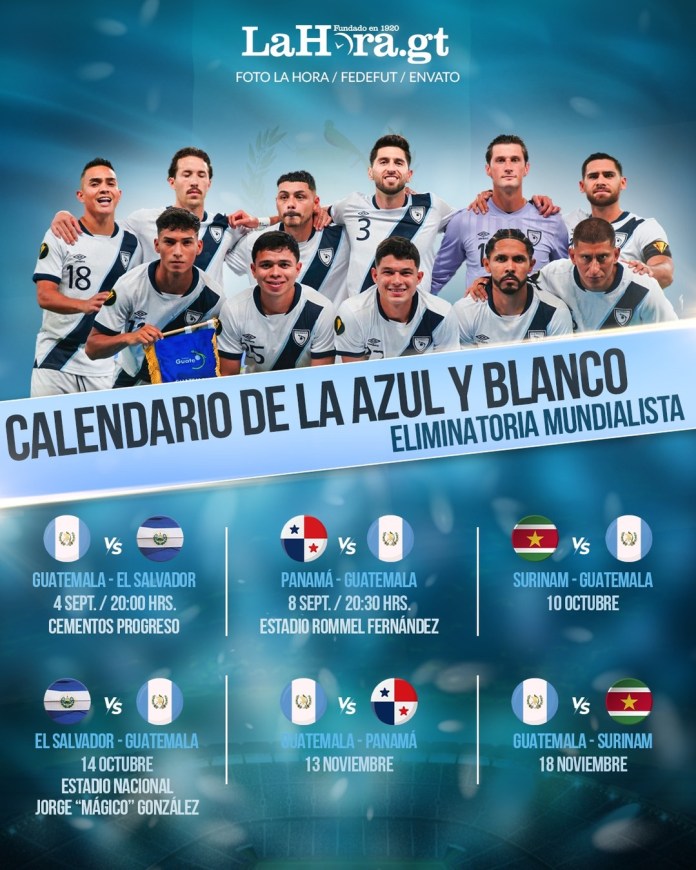 Calendario de Guatemala. Foto La Hora: Fedefut- Diseño- Roberto Altán.