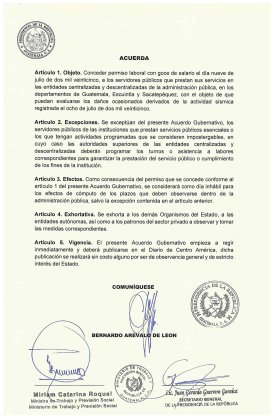 Acuerdo Gubernativo Número 116-2025