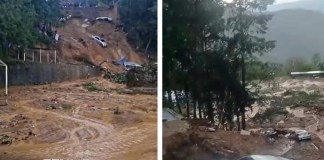Medios locales en Huehuetenango reportan deslave que arrastra varios vehículos