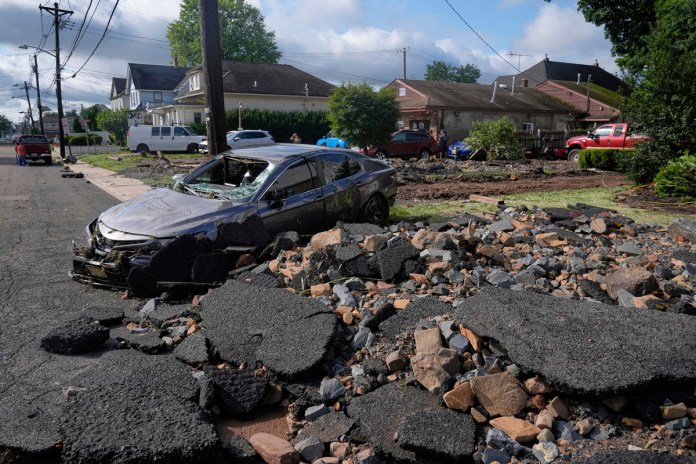 Daños causados por las inundaciones en Nueva Jersey. Foto La Hora: AP