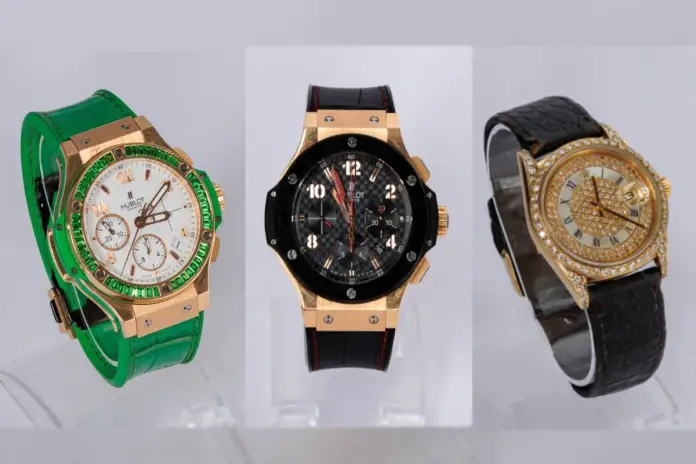 Los lujosos relojes y joyas de casi Q100 mil cada uno que seran subastados por la Senabed Los lujosos relojes y joyas de casi Q100 mil cada uno que serán subastados por la Senabed