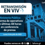Retransmisión: Ministerio Público informa de operativos de últimas 48 horas en conferencia de prensa. Foto La Hora: MP.