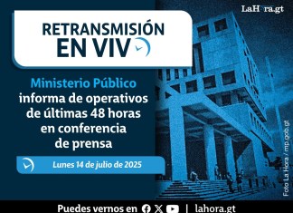 Retransmisión: Ministerio Público informa de operativos de últimas 48 horas en conferencia de prensa. Foto La Hora: MP.