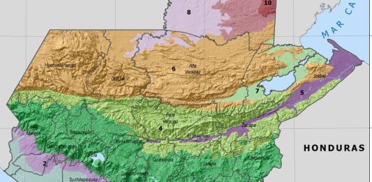 Mapa de regiones fisiograficas de las fallas geologicas de Guatemala. Imagen La Hora: URL