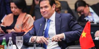 El secretario de Estado estadounidense Marco Rubio este 11 de julio en Kuala Lumpur. Foto La Hora: EFE.