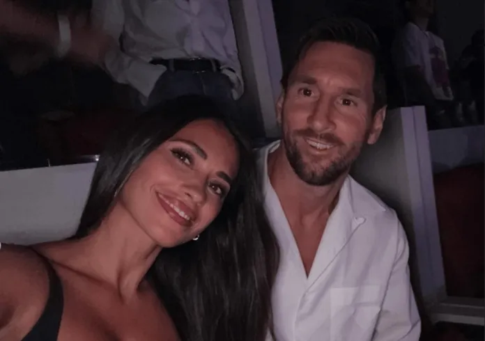 Messi en el concierto de Coldplay