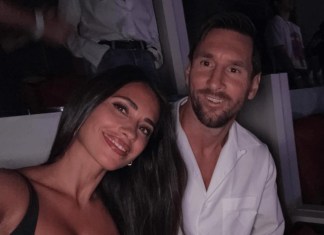 Messi en el concierto de Coldplay