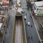 Fotografía aérea de la zona donde se encuentran realizando los trabajos de la calle Martí. Foto La Hora: Muniguate