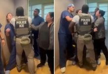 Altercado entre ICE y personal médico que intentaba impedir arresto de migrante hondureño ICE