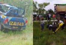 Radiopatrulla de la PNC se ve involucrada en accidente de tránsito en Santa Ana, Petén