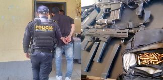 Hombre capturado por amenazar vecinos de Jutiapa con armas de fuego ilegales. Foto La Hora: PNC