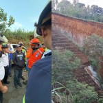 Socorristas de diferentes compañías hacen trabajos de búsqueda tras que una personas quedará soterrada en la aldea El Tablón, Bárcenas, Villa Nueva.