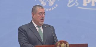 Presidente Bernardo Arévalo en conferencia de prensa este lunes 7 de julio.