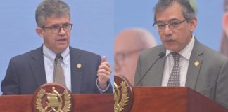 El ministro Joaquín Barnoya y el viceministro Edgar González, explican que la apertura de farmacias de Proam es una solución a corto plazo para el acceso fácil a medicamentos.