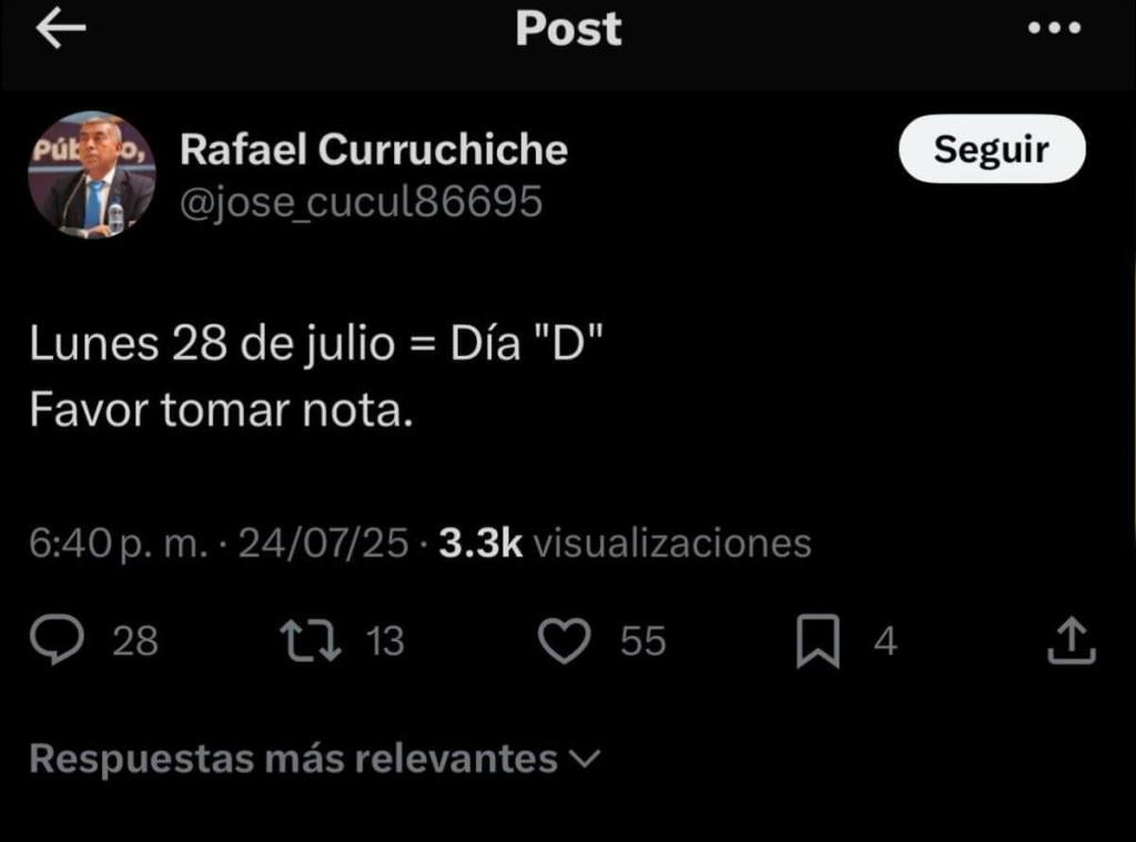 Publicación hecha el 24 de julio. Foto La Hora: Captura de Pantalla