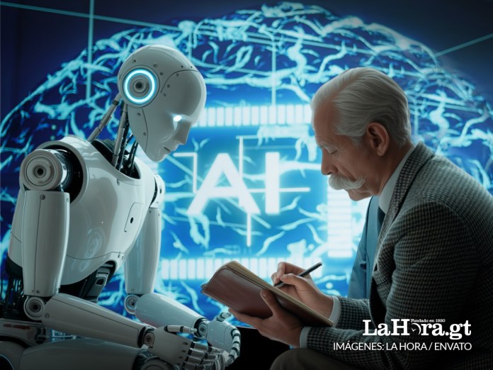 Representación de una Inteligencia Artificial (IA) siendo analizado de manera psicológica. Arte La Hora: Alejandro Ramírez