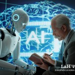 Representación de una Inteligencia Artificial (IA) siendo analizado de manera psicológica. Arte La Hora: Alejandro Ramírez