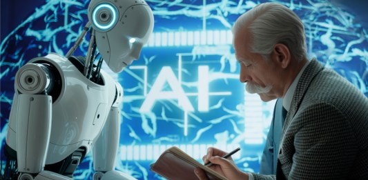 Representación de una Inteligencia Artificial (IA) siendo analizado de manera psicológica. Arte La Hora: Alejandro Ramírez