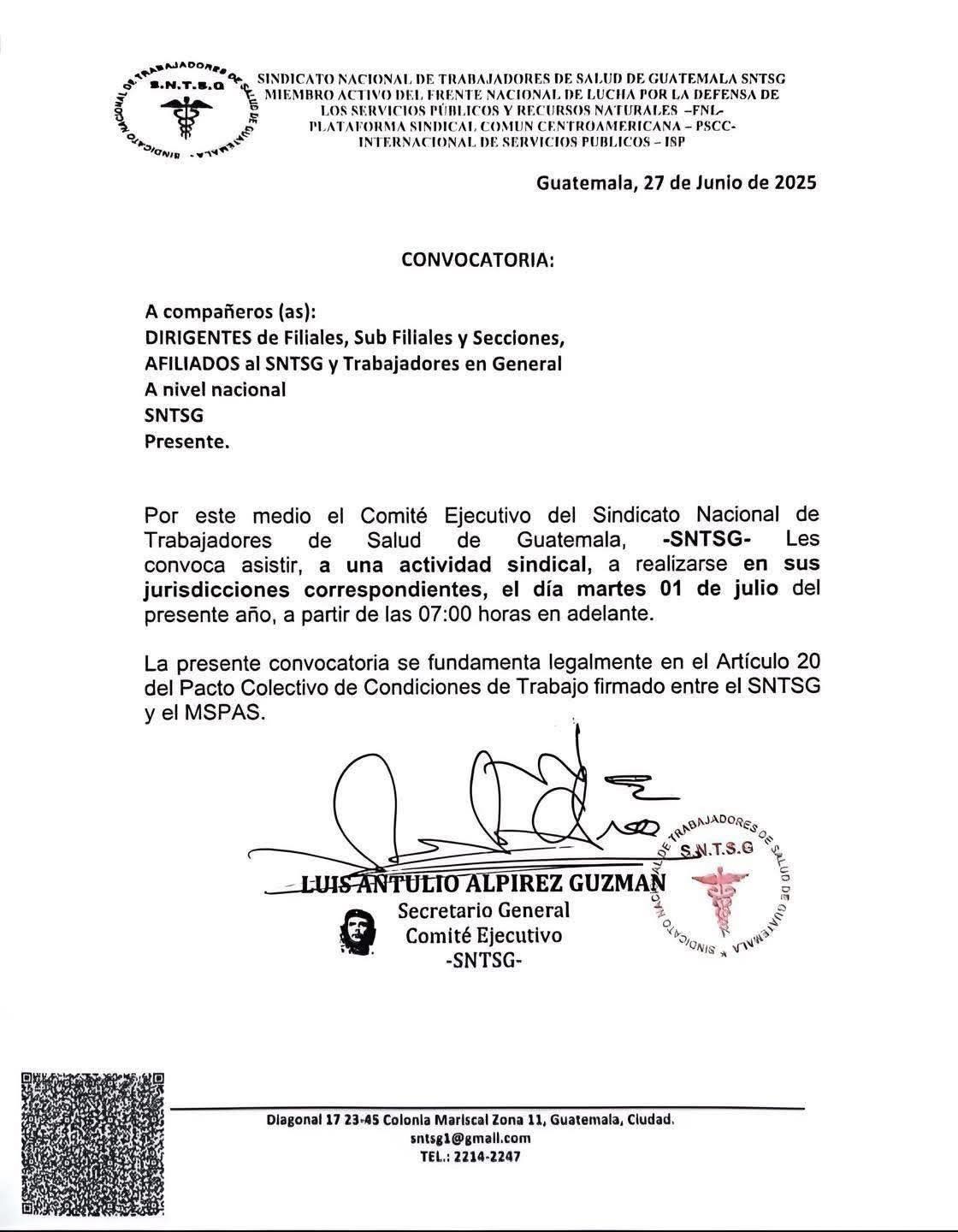 SNTSG llama a actividades sindicales y hay bloqueos