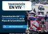 Concentración del STEG de Joviel Acevedo en la Plaza de la Constitución. Foto La Hora: José Orozco.