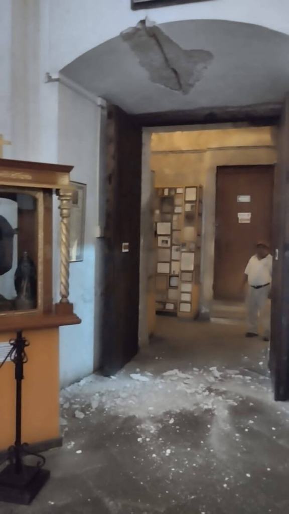 La sacristía del templo de San Francisco El Grande presenta diversos daños, así como parte de la capilla del Hermano Pedro. Foto La Hora: Redes Sociales